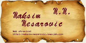 Maksim Mesarović vizit kartica